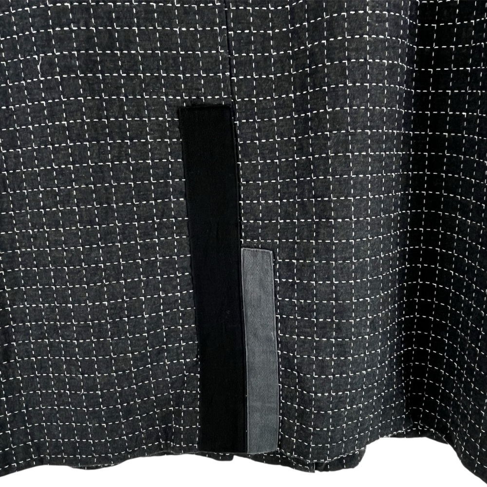 TERRA by SJ Apparel Art-To-Wear Cotton Overcoat Topper Stitched Grid Pattern - Picture 6 of 12